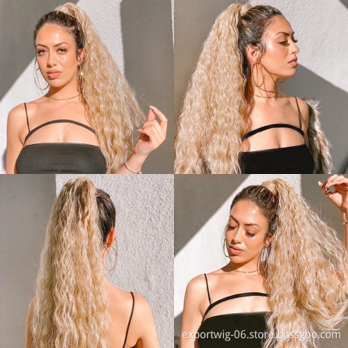 Long Curly Ponytail Clip Corn Curly for Women Synthetic High Temperature Fiber Hair Extensions Natural Hairpiece Synthetic Hair